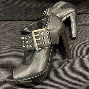 Michael Kors open toe booties with killer hardware